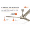 Orient Electric 1200mm Quasar Electroplated Decorative Ceiling Fan (Pewter Finish)