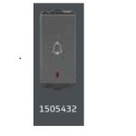 V-Guard Matteo 10 A Momentary Contact  Switch With Pilot Light - 1 M  Grey (MSG)  Modular Switches 1505432 / 3006075