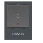 V-Guard Matteo 10 A Momentary  Contact Switch With Pilot Light - 2 M Grey (MSG)  Modular Switches 1505436 / 3006077