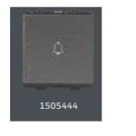 V-Guard Matteo 10 A Momentary  Contact Switch - 2 M Grey (MSG)  Modular Switches 1505444 / 3006079