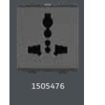 V-Guard Matteo  13A  Shuttered Universal Socket -2 M  Grey (MSG) Modular Switches 1505476 / 3006091
