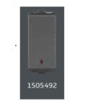 V-Guard Matteo 20 A 1 Way  Switch With Pilot Light- 1 M Grey (MSG)  Modular Switches 1505492 / 3006099