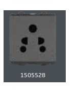 1505528 V-Guard Matteo 6 A 5 Pin Shuttered Socket -2 M Grey (MSG) Modular Switches 1505528 / 3005980 - Image 1