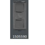 V-Guard Matteo RJ 11 Shuttered Twin Telephone  Socket - 1 M Grey (MSG) Modular Switches 1505590 / 3006132