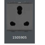 V-Guard Matteo 10/25 A 3 Pin Shuttered Comb.  Socket-2 M Grey (MSG) Modular Switches 1505905 / 3006149