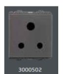 V-Guard Matteo 6 A 3 Pin Socket -2 M (ISI)  Grey (MSG) Modular Switches 3000502