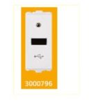 V-Guard Torio USB Charger 2000 MA-1 M  White Modular Switches 3000796