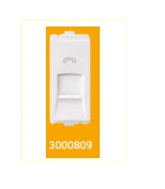 3000809 V-Guard Torio RJ 11 Shuttered Telephone Socket -1 M White Modular Switches 3000809 - Image 1