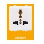 V-Guard Torio 13 A  Shuttered Universal  Socket -2M White Modular Switches 3001094
