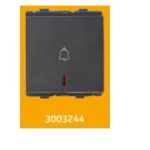 V-Guard Torio 6A Momentary Contact Switch With Pilot Light - 2 M Black Modular Switches 3003244