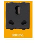 V-Guard Torio 6/16 A 3 PIN COMBINED SHUTTERED SOCKET- 2 M  Black Modular Switches 3003251