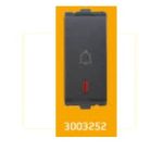 V-Guard Torio 6A Momentary Contact  Switch With Pilot Light - 1 M Black Modular Switches 3003252