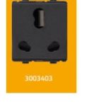 V-Guard Torio 6/16 A 3 PIN COMBINED SHUTTERED SOCKET- 2 M (RAISED) Black Modular Switches 3003403