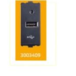 V-Guard Torio USB Charger 2000mA - 1 M Black Modular Switches 3003409