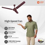 Orient Rapid Air High Speed Ceiling Fan Brown - Image 5