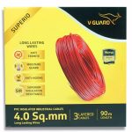 V-Guard 4.00SQ MM 90MTR Superio House Wires(Black)