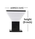 Areezo Modern Design Stairs Shape Waterproof Gate Light, Pillar Lamp for Entryway, Path, Black and White Color with Metal & PVC - Image 3