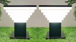 Areezo Modern Design Stairs Shape Waterproof Gate Light, Pillar Lamp for Entryway, Path, Black and White Color with Metal & PVC - Image 2