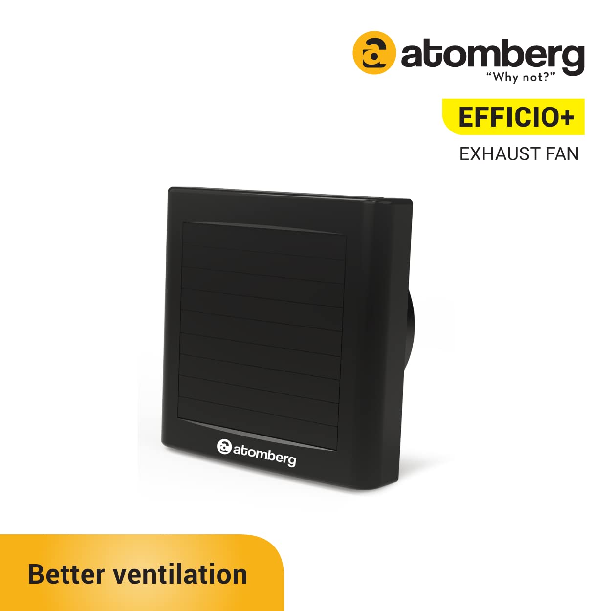 efficio-plus-exhaust-black-2 Atomberg Efficio Plus Exhaust Fan Black (150mm) with BLDC Motor | Easy to Clean | 1+1 Year Warranty - Image 1
