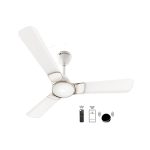 Atomberg Erica Smart 1200mm Snow White BLDC Ceiling Fan with IoT & Remote | BEE 5 star Rated Energy Efficient Ceiling Fan | High Air Delivery with LED Indicator | 2+1 Year Warranty