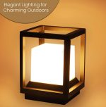 GIGAWATTS G015 ‎‎Indigo 12W LED Gate Light Waterproof Pillar Lamp Outdoor Decor Garden Lighting Pole Mount Exterior Fixture for Home Entrance Patio Compound Boundary (Warm White) - Image 3