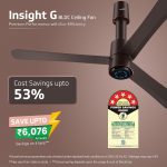 V-Guard Insight-G Premium Bldc Ceiling Fan For Home | 6 Speed Settings | 5 stars Energy Saving | Convenient Remote Control | High-Speed 100% Copper Motor - Image 4