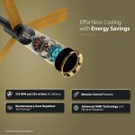 V-Guard INSIGHT-G Premium BLDC Ceiling Fan For Home | 6 Speed Settings | 5-Star Energy Saving | Convenient Remote Control | High-Speed 100% Copper Motor | 1.2M (Choco Gold Wood) - Image 4