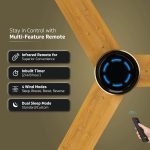 V-Guard INSIGHT-G Premium BLDC Ceiling Fan For Home | 6 Speed Settings | 5-Star Energy Saving | Convenient Remote Control | High-Speed 100% Copper Motor | 1.2M (Choco Gold Wood) - Image 8