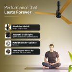 V-Guard INSIGHT-G Premium BLDC Ceiling Fan For Home | 6 Speed Settings | 5-Star Energy Saving | Convenient Remote Control | High-Speed 100% Copper Motor | 1.2M (Choco Gold Wood) - Image 5