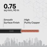 Polycab Optima plus 0.75 sq mm 90Mtr Wire(Black) - Image 2