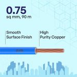 Polycab Optima plus 0.75 sq mm 90Mtr Wire(Blue) - Image 3
