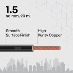 Polycab Optima plus 1.50 sq mm 90Mtr Wire(Black) - Image 5