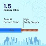 Polycab Optima plus 1.50 sq mm 90Mtr Wire(Blue) - Image 5
