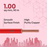Polycab Optima plus 1.00 sq mm 90Mtr Wire(Red) - Image 4