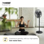 Atomberg Renesa Midnight Black 400mm Pedestal Fan for Home | Silent BLDC Stand Fan | LED Display | 6 Speeds | Remote with Oscillation, Timer, Sleep | 1+1 Year Warranty - Image 5