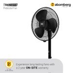 Atomberg Renesa Midnight Black 400mm Pedestal Fan for Home | Silent BLDC Stand Fan | LED Display | 6 Speeds | Remote with Oscillation, Timer, Sleep | 1+1 Year Warranty - Image 3