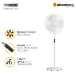 Atomberg Renesa 400mm Snow White Pedestal Fan for Home | Silent BLDC Stand Fan | LED Display | 6 Speeds | Remote with Oscillation, Timer, Sleep | 1+1 Year Warranty - Image 4