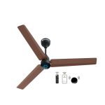 Atomberg Renesa Smart 1200mm Brown & Black BLDC Ceiling Fan with IoT & Remote |Energy Efficient Ceiling Fan | High Air Delivery with LED Indicators