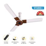 Atomberg Studio Plus 1200mm Pearl White $ Teawood BLDC Ceiling Fan with Remote Control | BEE 5 star Rated Energy Efficient Ceiling Fan | High Air Delivery with LED Indicators | 2+1 Year Warranty - Image 5