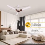 Atomberg Studio Plus 1200mm Pearl White $ Teawood BLDC Ceiling Fan with Remote Control | BEE 5 star Rated Energy Efficient Ceiling Fan | High Air Delivery with LED Indicators | 2+1 Year Warranty - Image 4