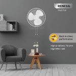Atomberg Renesa Snow White 400mm Wall Mount Fan | Wall Fans for Home | Silent BLDC Wall Fan | Remote with Timer & Sleep Control | 1+1 Year Warranty - Image 6
