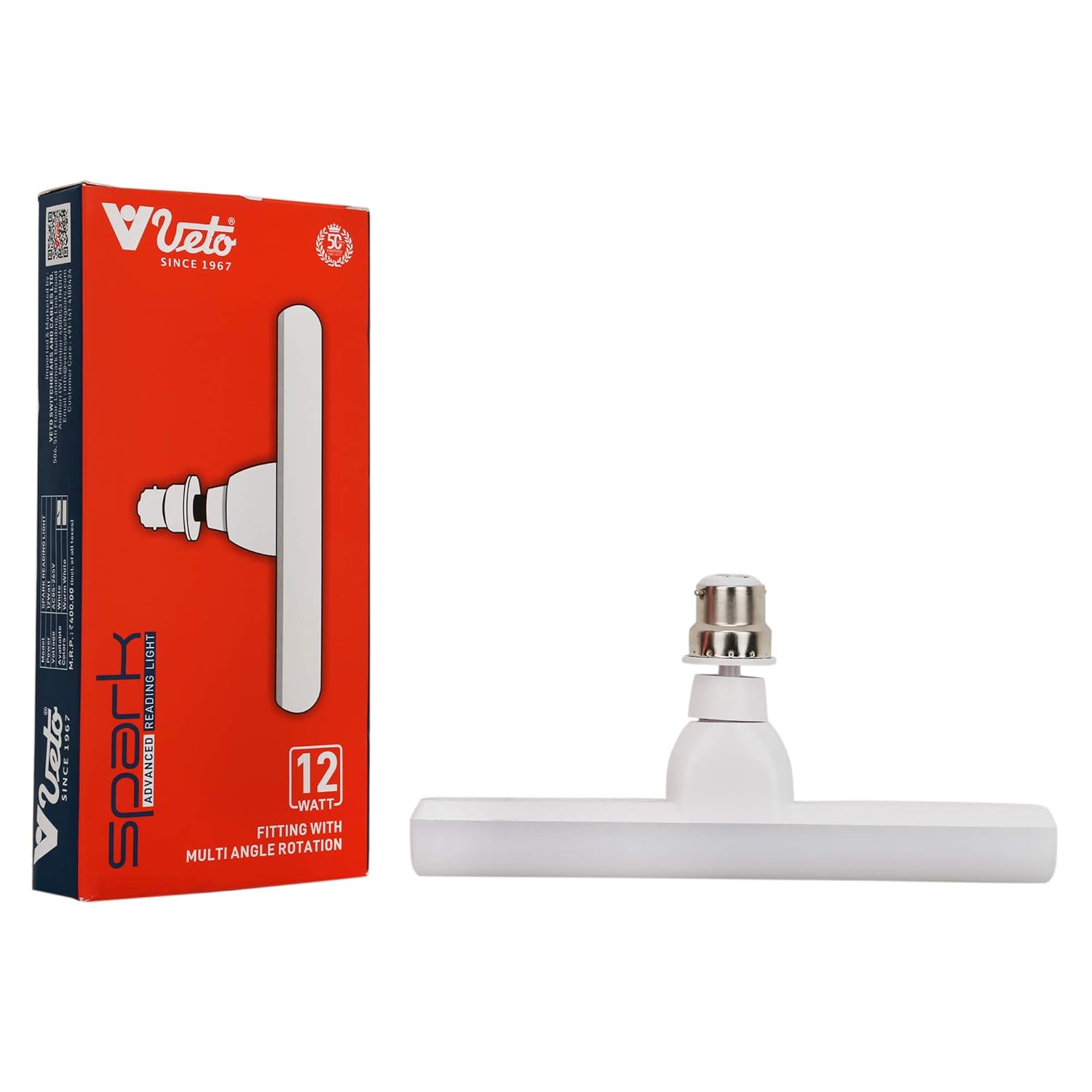 veto-12w-T Veto 12 Watt B22 Base 90lu/WT Lumen Spark T Bulb (VLSTB_15) - Image 1