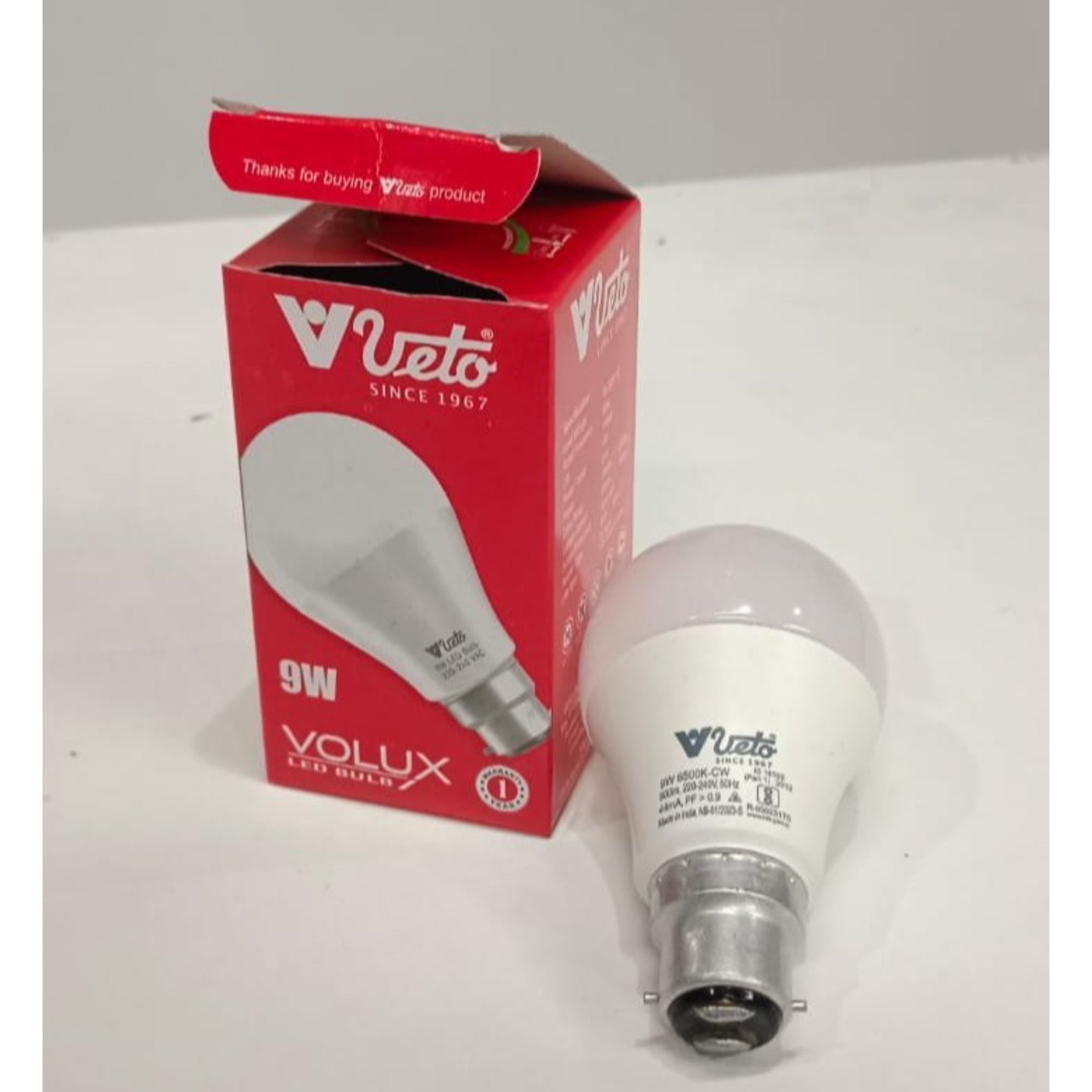veto-led-bulb-9w Veto 9 Watt B22 LED White Bulb (VLB09_15) Light bulb - Image 1