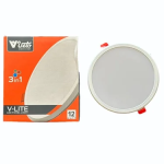 Veto V-LITE 3 In 1 LED Slim Panel Light (D/L, W/W) 8W RND